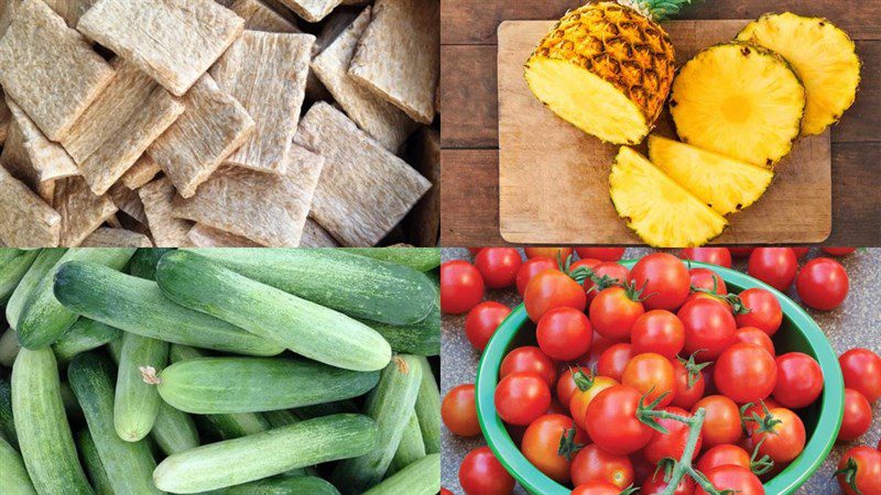 Ingredients for sweet and sour vegetarian spare ribs dish