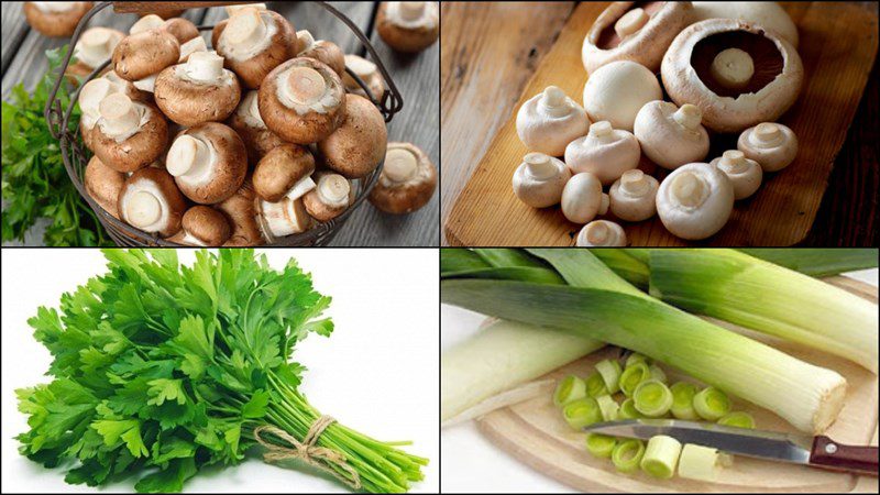 Ingredients for stir-fried mushroom dish