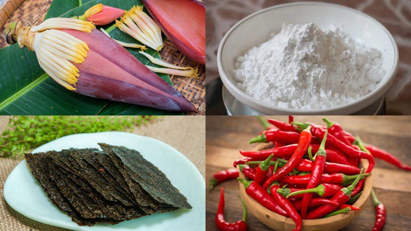 Ingredients for vegetarian fish dish