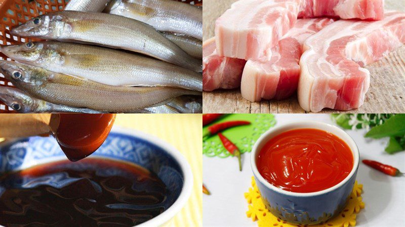 Ingredients for braised croaker dish