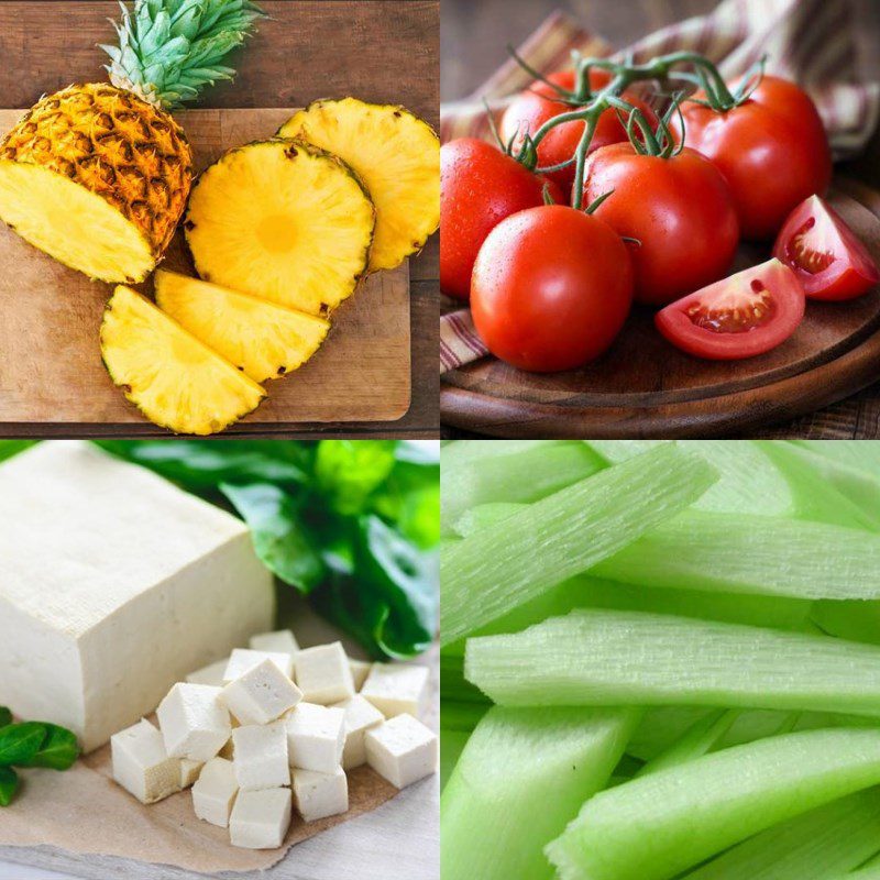 Ingredients for vegetarian sour soup