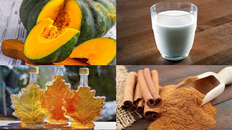 Ingredients for pumpkin spice latte