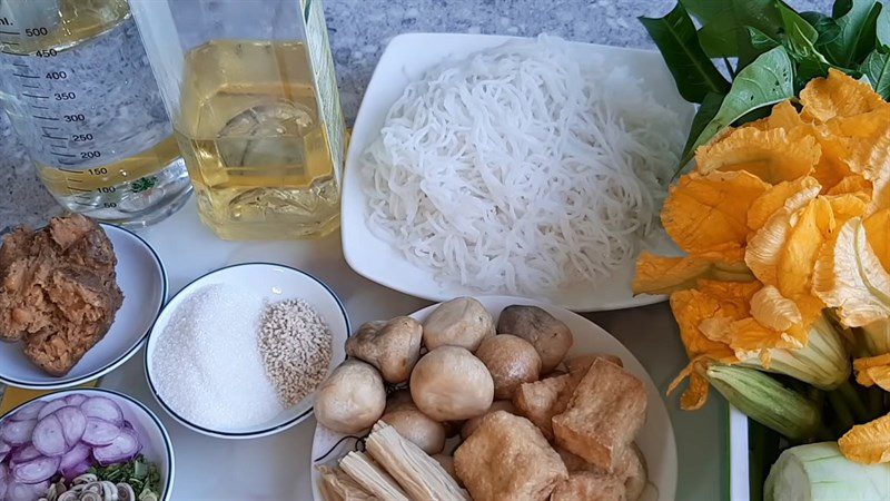 Ingredients for vegetarian hot pot