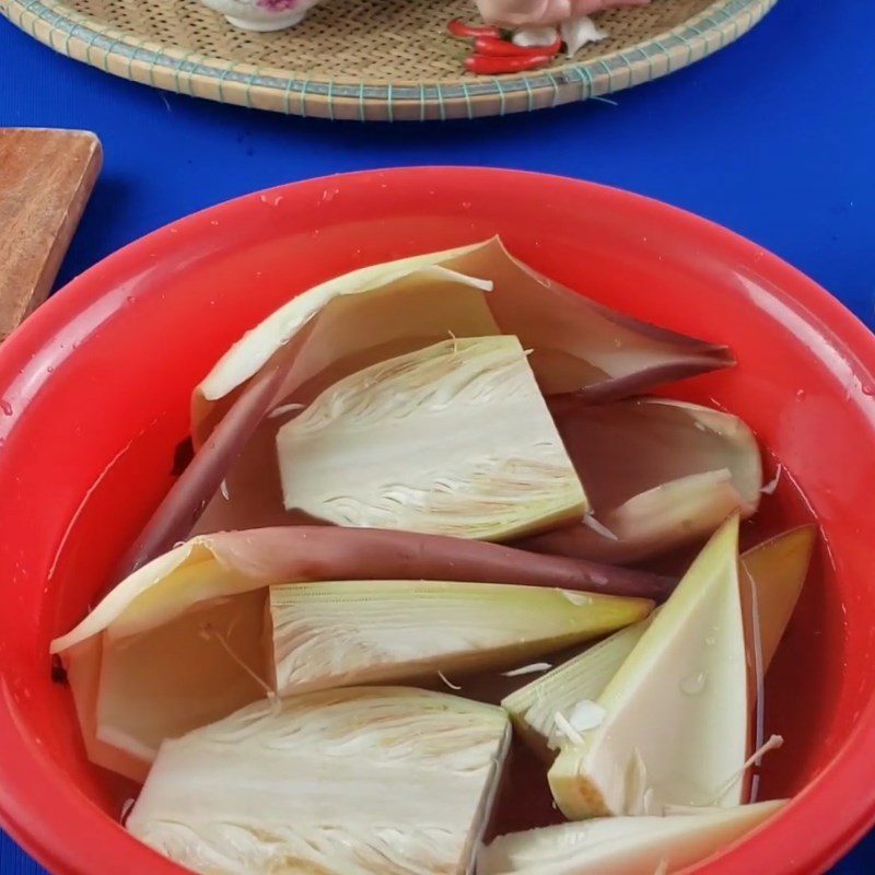 Step 1 Prepare the banana flower for Crispy Fried Vegetarian Fish