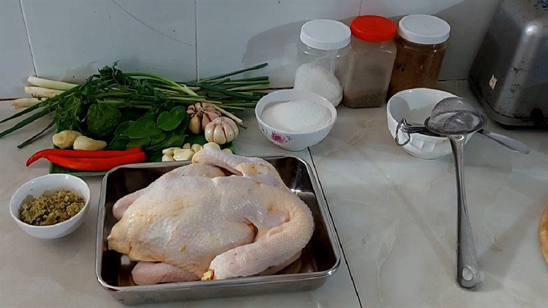 Ingredients for grilled chicken dish