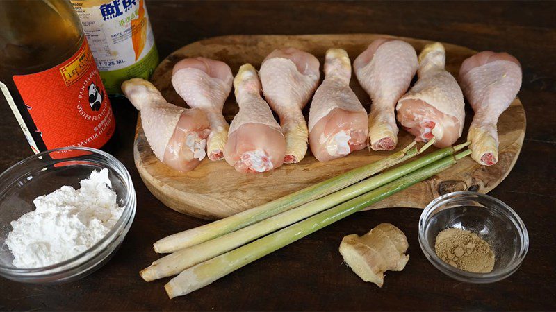 Ingredients for lemongrass fried chicken