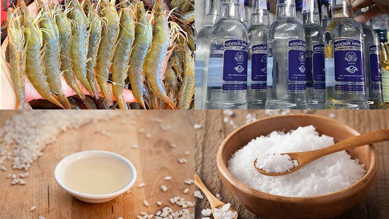 Ingredients for one-sun dried shrimp dish