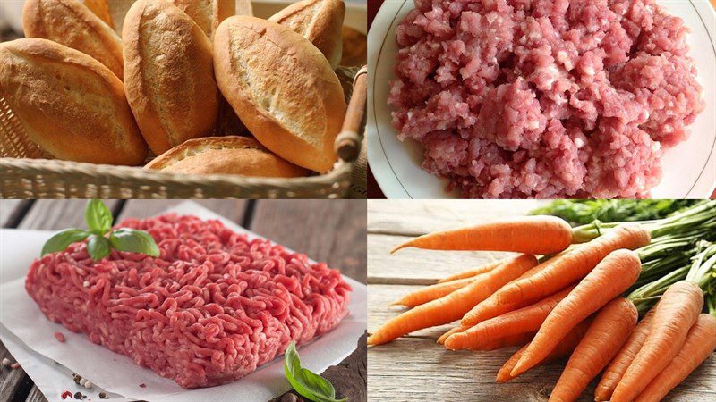 Ingredients for minced meat steamed bread dish