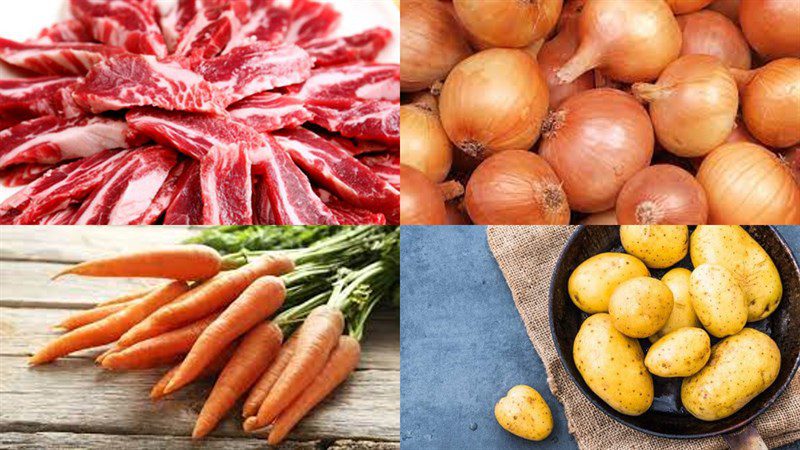 Ingredients for Japanese style beef curry