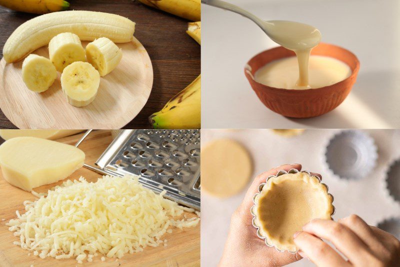 Ingredients for baked banana almond cake using an air fryer