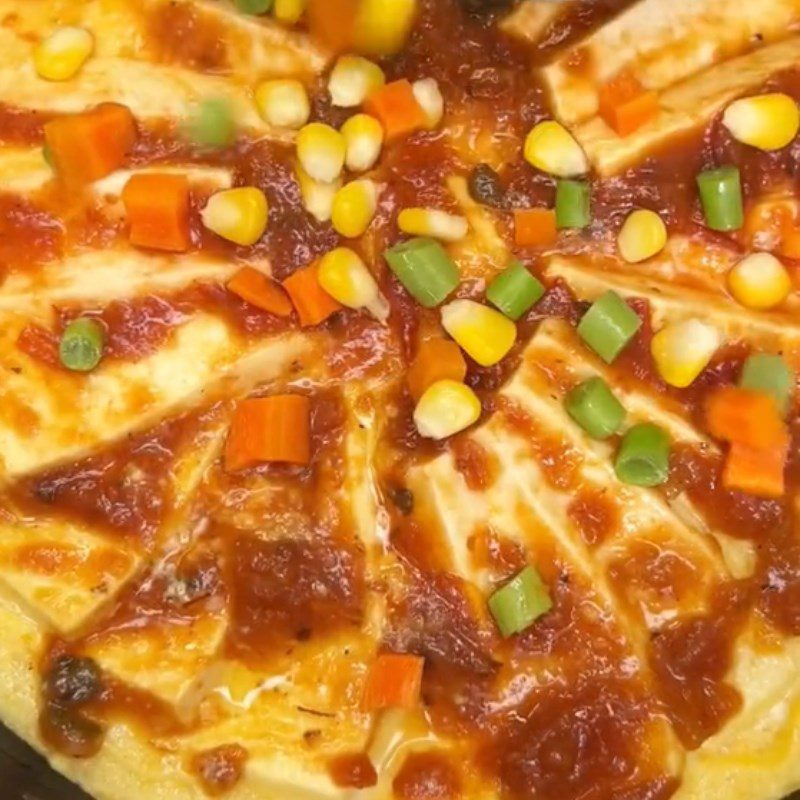 Step 2 Preparing Tofu Pizza (Recipe shared from Tiktok Cooking with TasteVN)