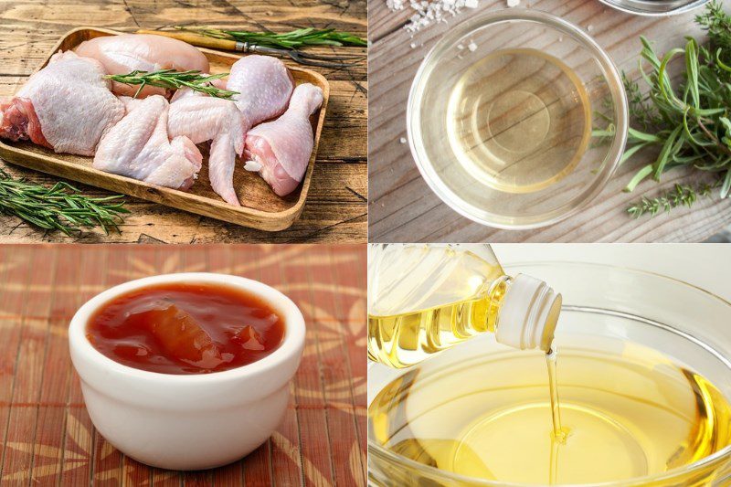 Ingredients for sweet and sour chicken dish