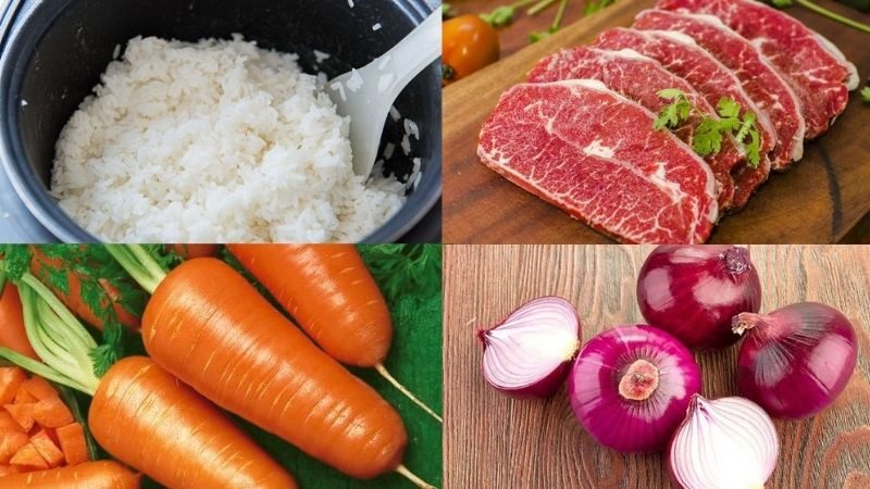 Ingredients for leftover rice porridge