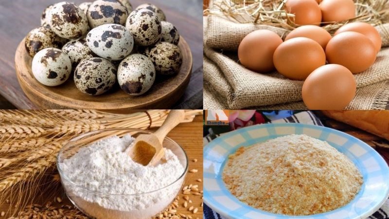 Ingredients for fried quail eggs