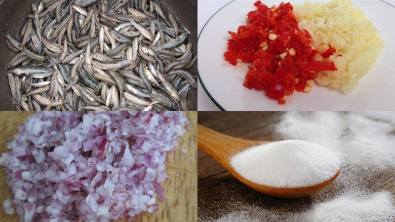 Ingredients for braised goby fish dish