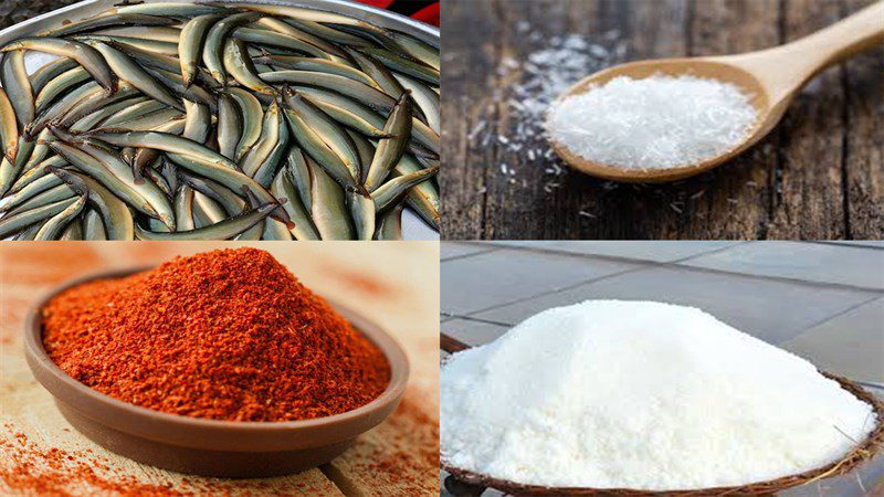 Ingredients for dried eel dish