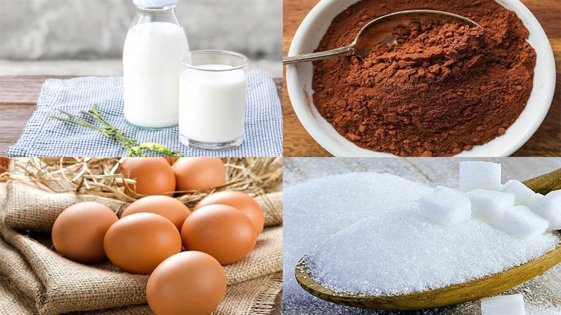 Ingredients for milo sponge cake