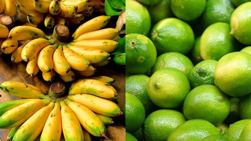 Ingredients for the dish dried bananas using an oven