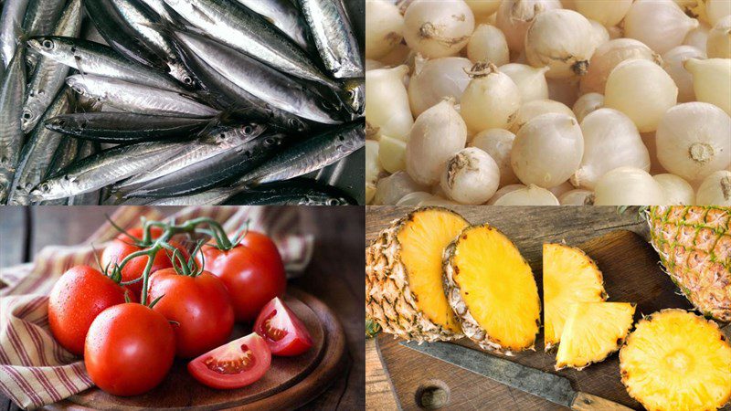 Ingredients for mackerel noodle dish