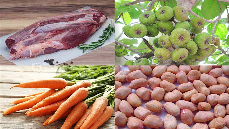 Ingredients for the fig salad with beef