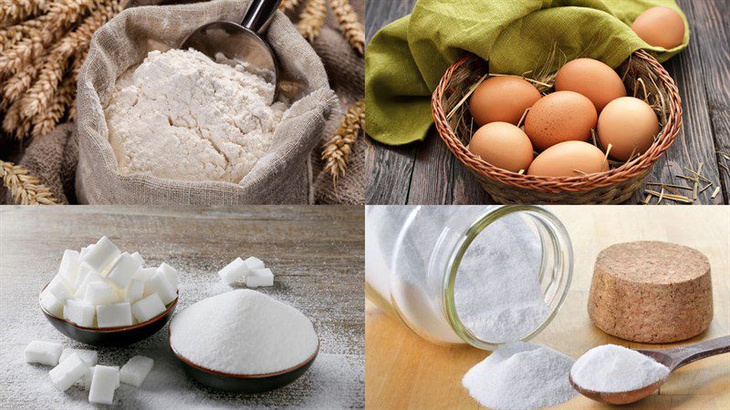 Ingredients for dorayaki without filling