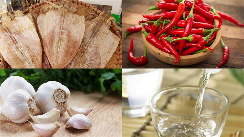 Ingredients for sweet and sour stir-fried dried squid and tamarind stir-fried dried squid