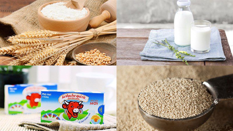 Ingredients for cheese-filled buns