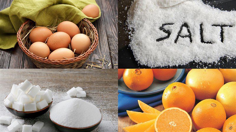 Ingredients for the dish 2 ways to make steamed eggs with tomato and orange