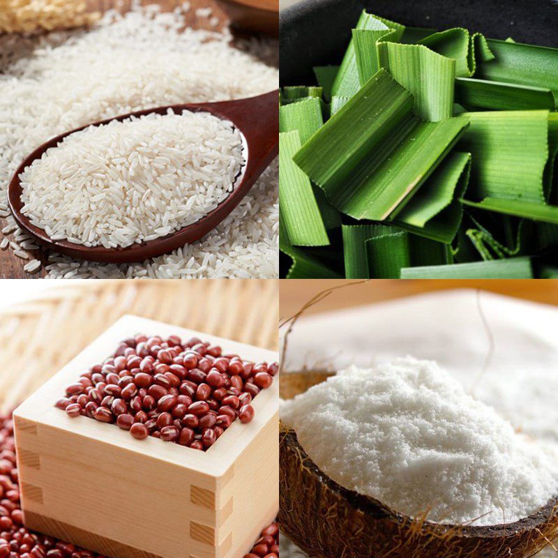 Ingredients for the 3 ways to cook red bean porridge
