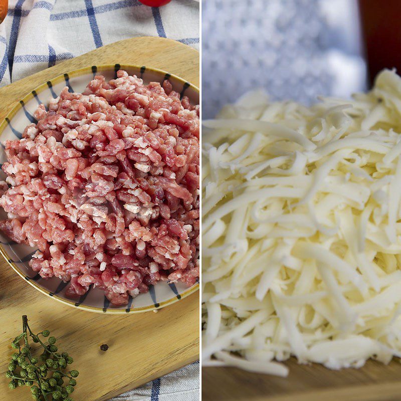 Ingredients for baked cheese meatballs