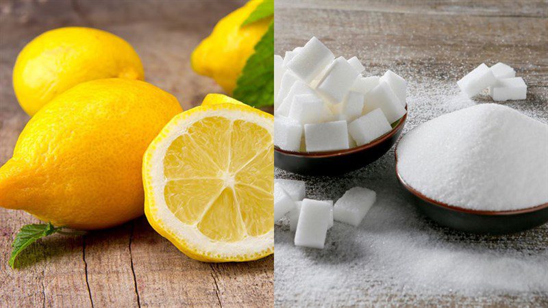 Ingredients for lemon soaked in sugar, candied lemon, lemon soaked in syrup