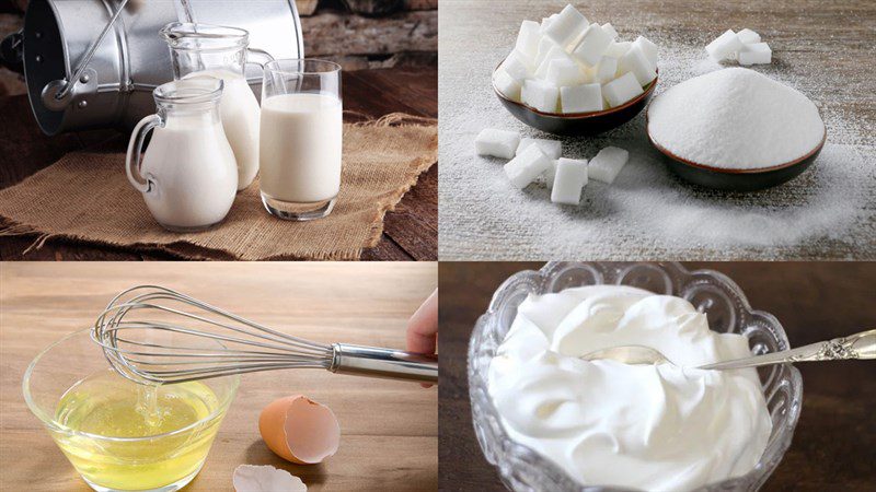 Ingredients for caramel milk pudding