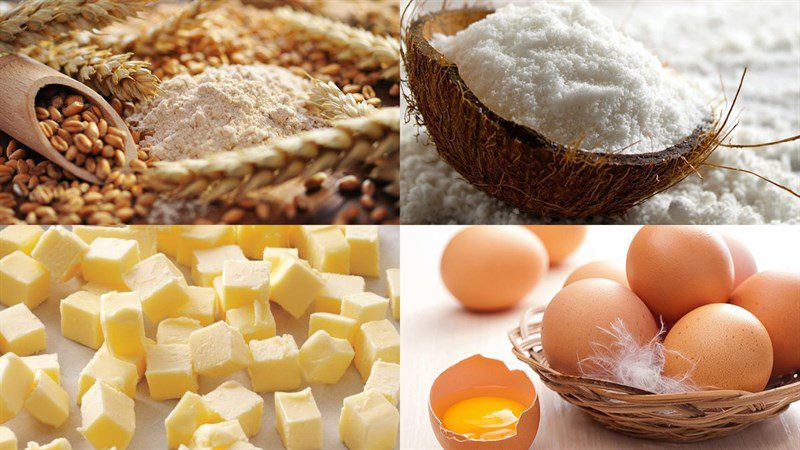 Ingredients for coconut bread using an air fryer