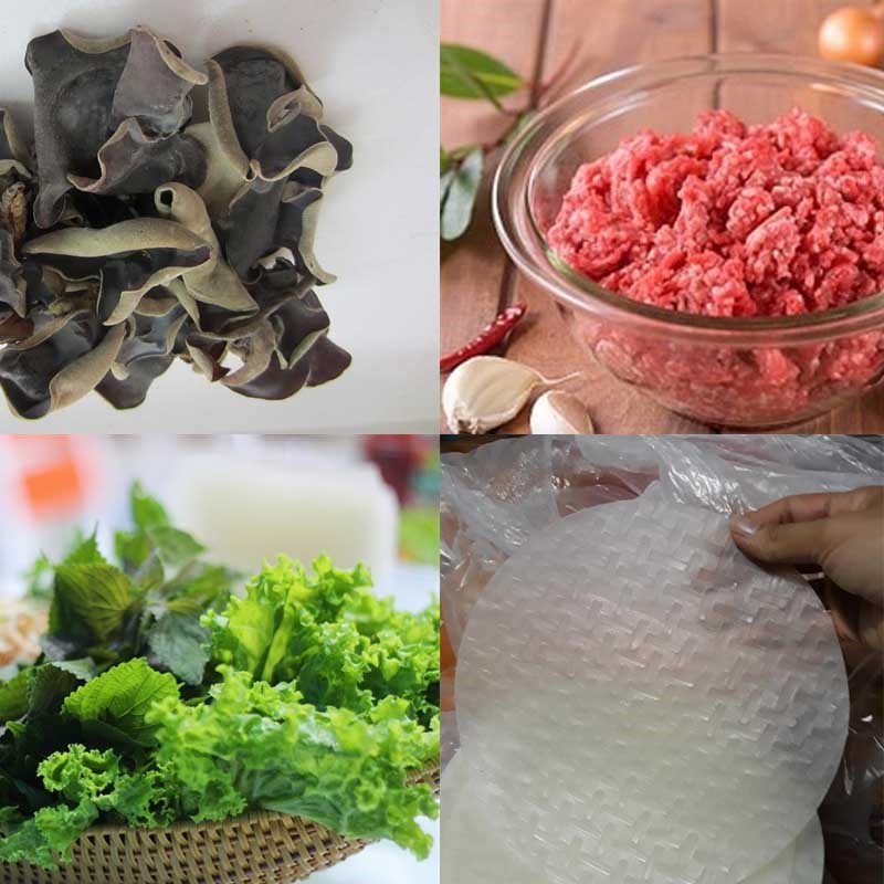 Ingredients for steamed rice rolls without mixing flour using a steamer