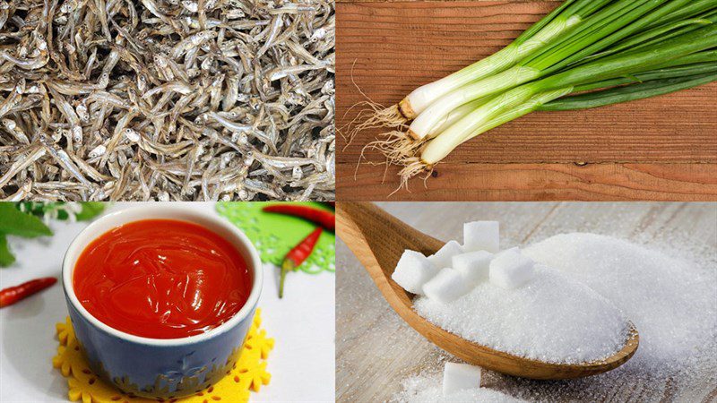 Ingredients for spicy dried anchovies