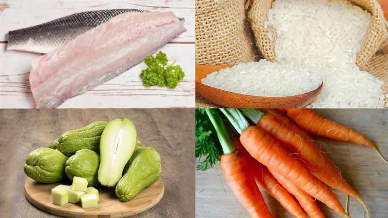 Ingredients for grouper porridge