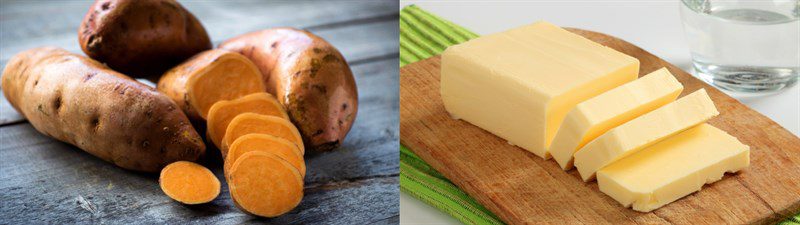 Ingredients for dish 3 baked sweet potatoes using an air fryer