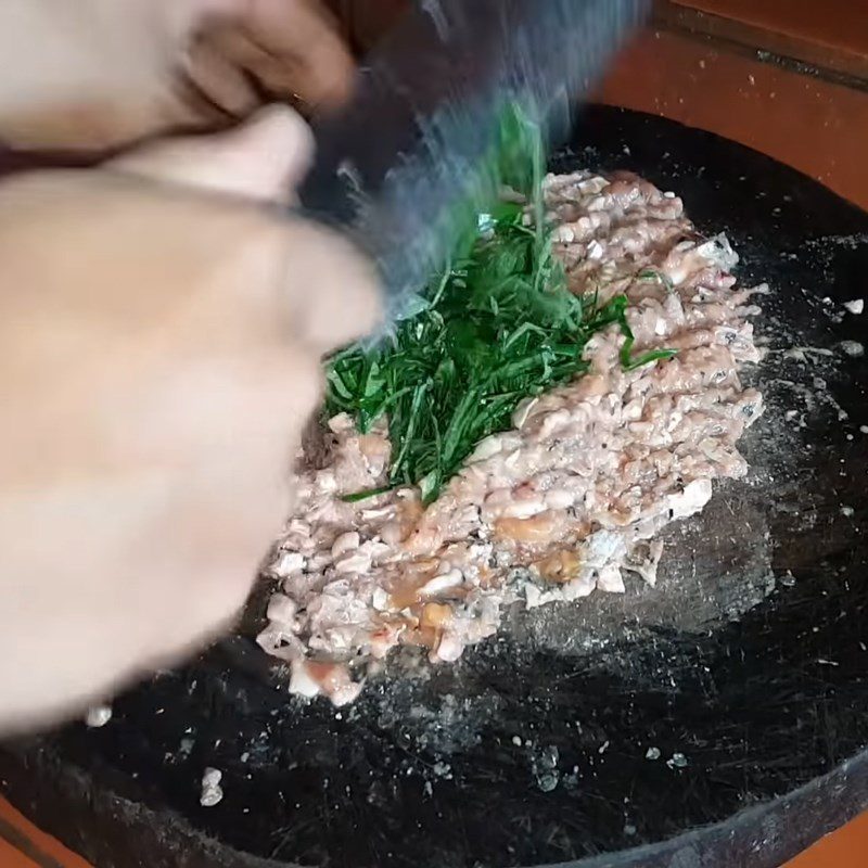 Step 2 Chop the belly and fish eggs Sardine Salad