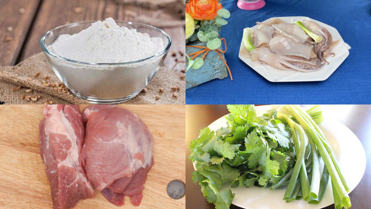 Ingredients for squid cake