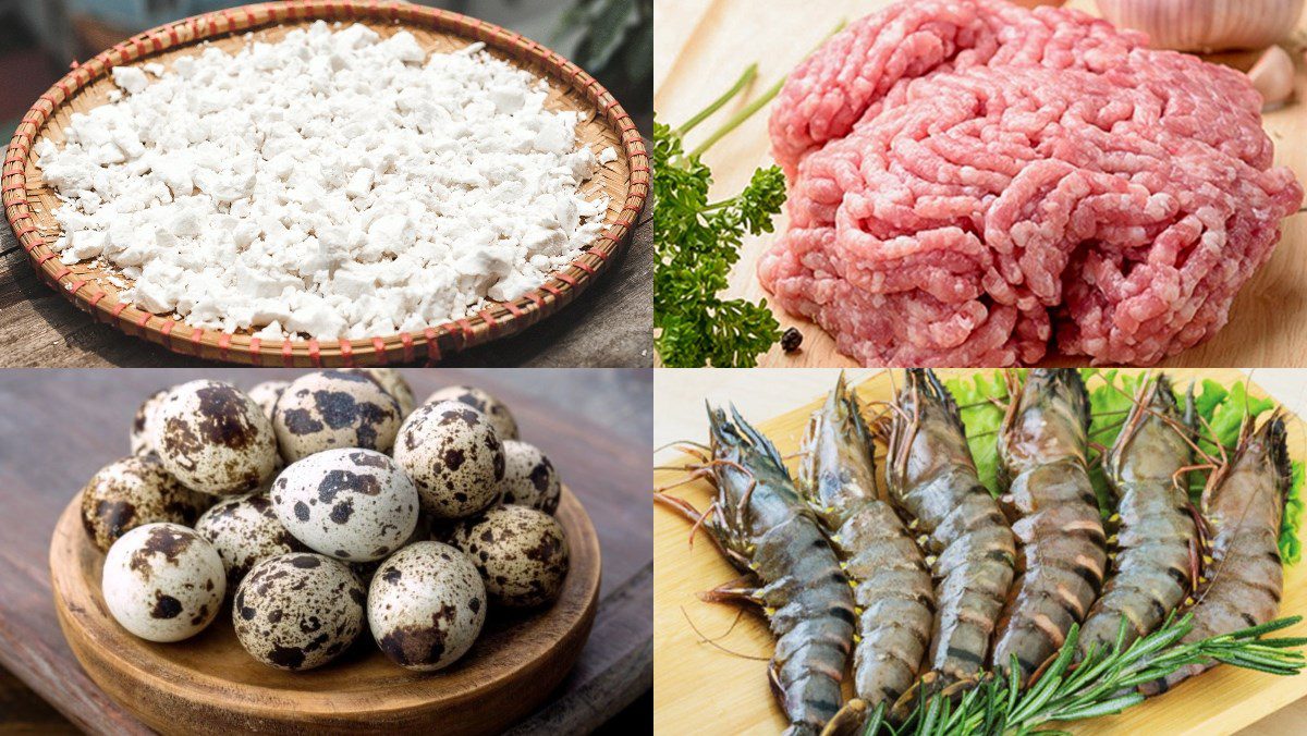 Ingredients for minced meat cake soup