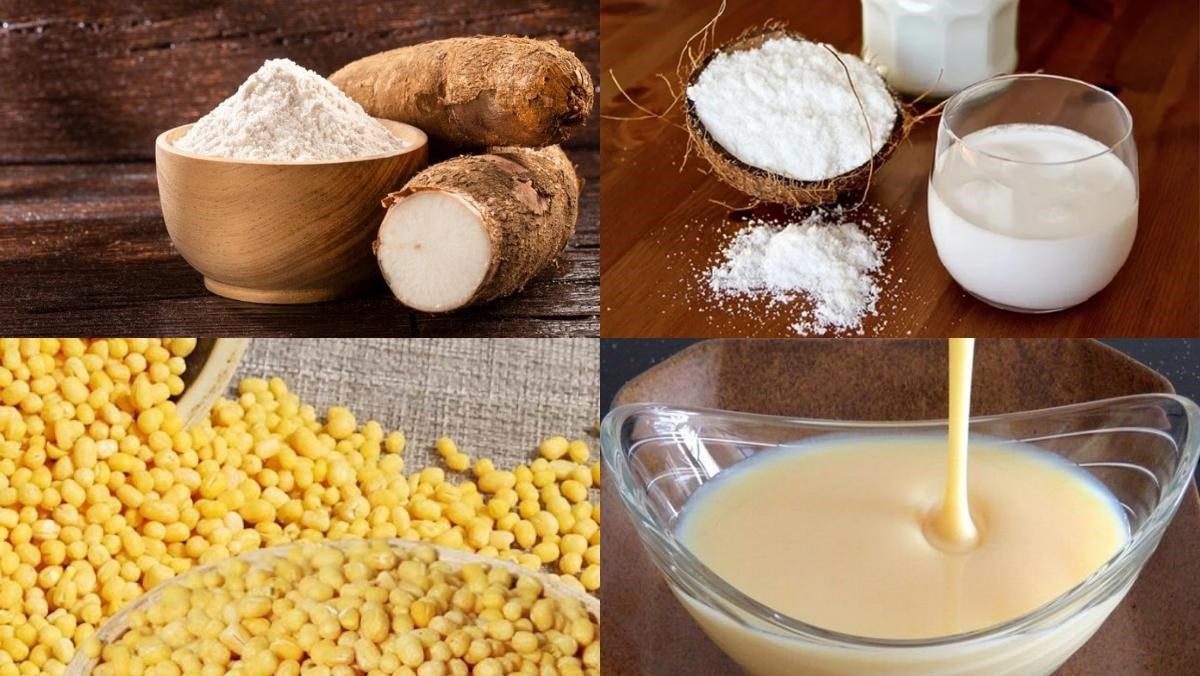 Ingredients for the baked cassava cake made in an air fryer