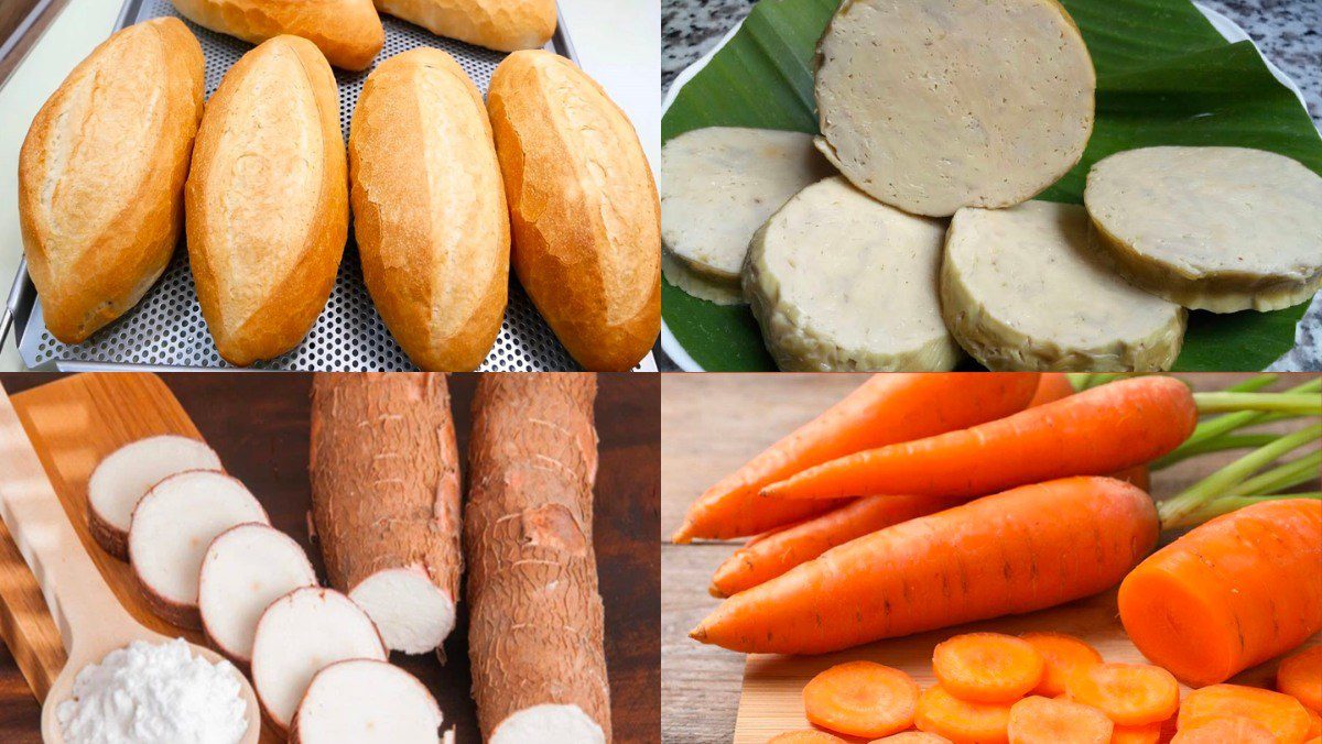 Ingredients for the dish 2 ways to make steamed vegetarian bread