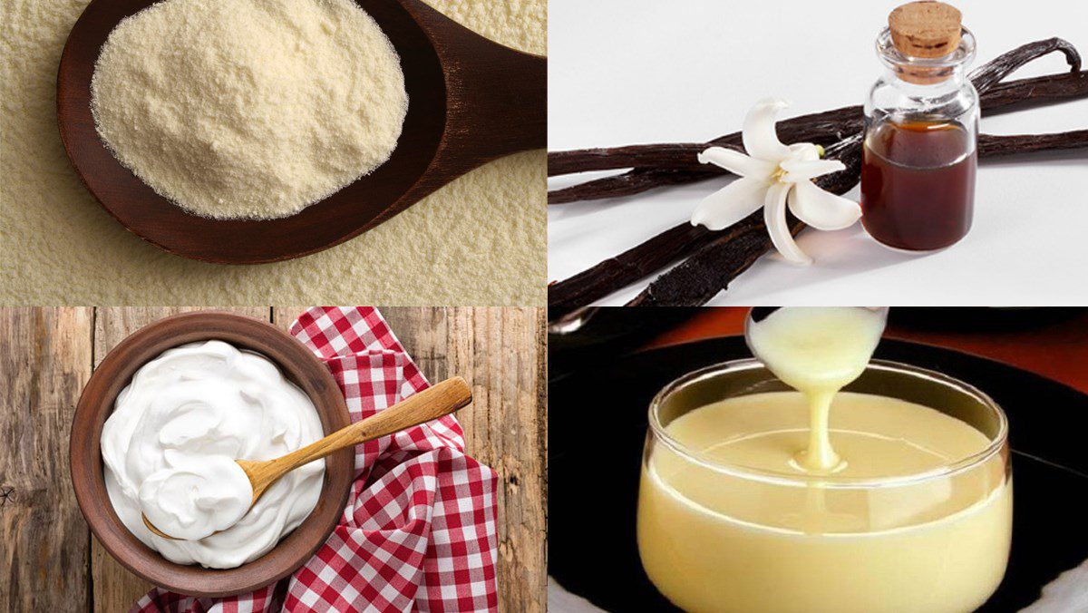 Ingredients for milk powder cake