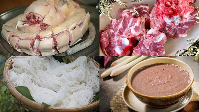Ingredients for Da Nang beef noodle dish