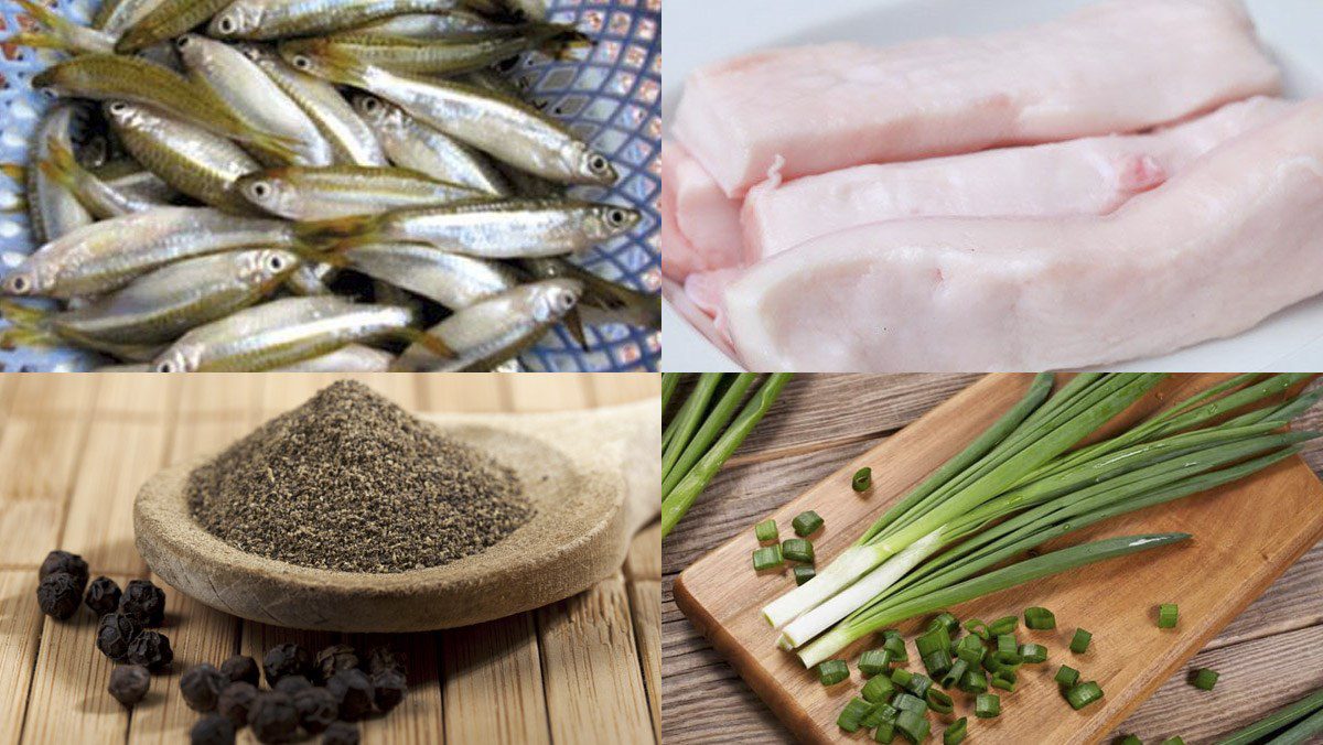 Ingredients for stewed snakehead fish with pepper