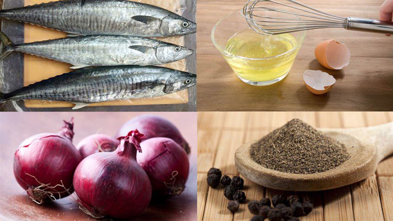 Ingredients for mackerel fish cake