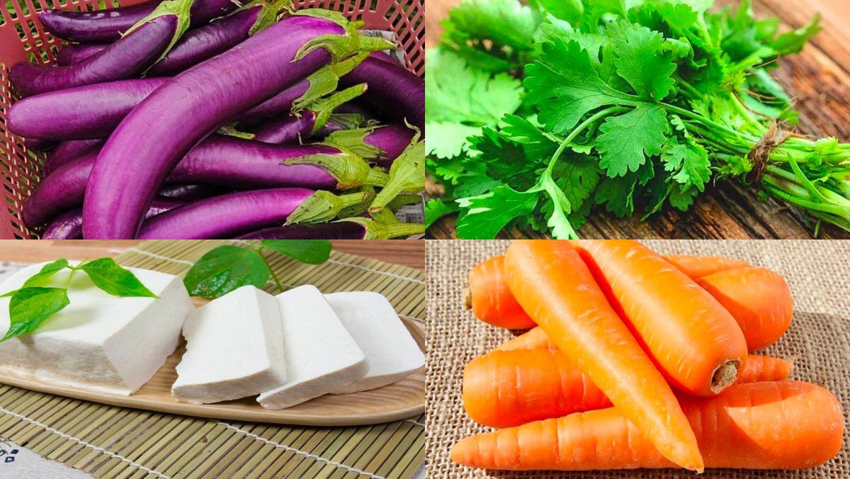 Ingredients for fried eggplant dish