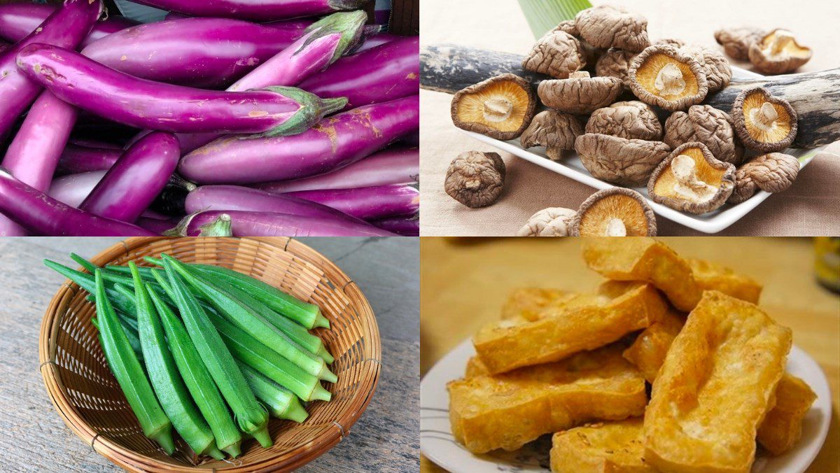 Ingredients for 3 methods of braised eggplant in clay pot and vegetarian stir-fry