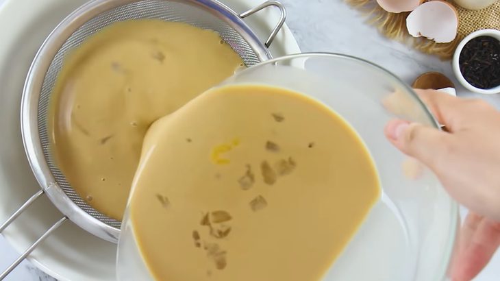 Step 3 Making the flan mixture Black sugar milk tea flan
