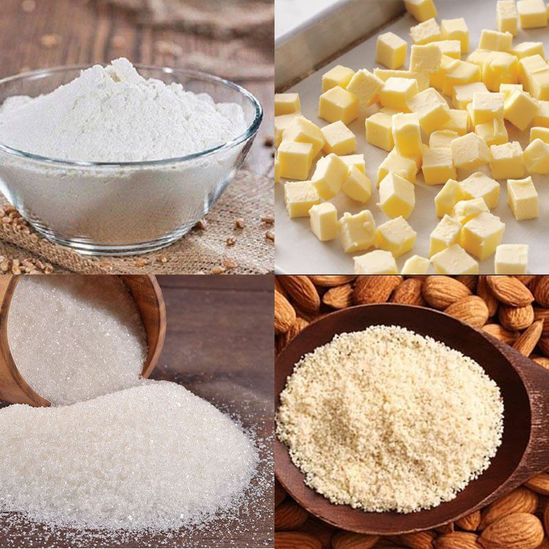 Ingredients for almond cookies